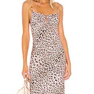 Sun Becomes Her Corset Midi Dress in Pink Cheetah